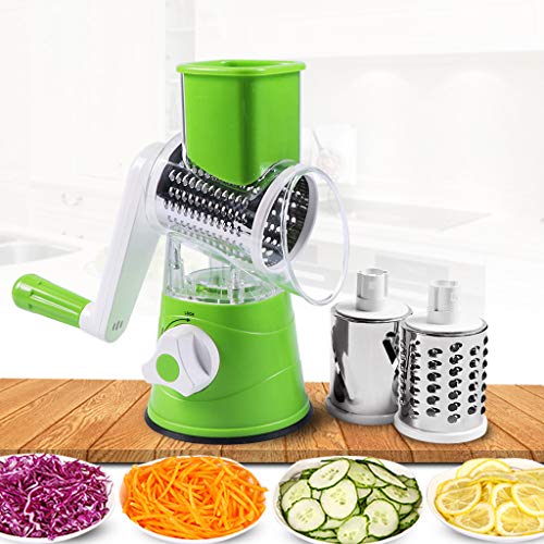 Manual Hand Held QuickPush Food Chopper, Strongest & More Container Capacity, Onion Chopper, Kitchen Vegetable Dicer, Fruit and Cheese Cutter, with 3 Dicing Blades & Keep-Fresh Lid-Kitchen Cutte - Thumbnail 4