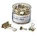 Officemate Binder Clips, Gold, Assorted Sizes, 30 Clips in Tub (31022) primary