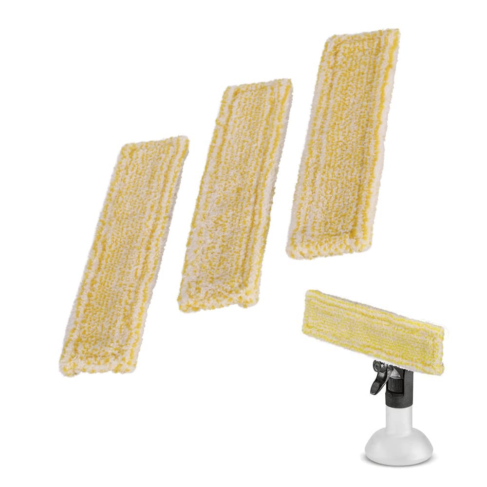 POFET 3 PCS Washable Microfibre Mop Cloth Window Vac Cleaning Pads Compatible for Karcher WV2 WV5