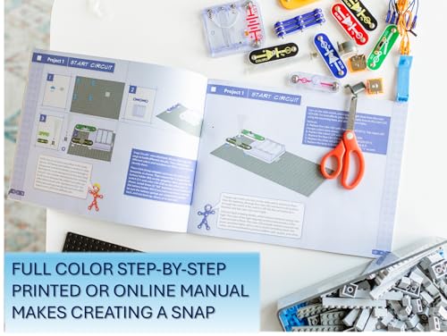 Snap Circuits BRIC: Structures | Brick & Electronics Exploration Kit | Over 20 Stem & Brick Projects | Full Color Project Manual | 20 Parts | 75 BRIC-2-Snap Adapters | 140+ BRICs