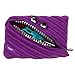 ZIPIT Grillz Large Pencil Case, Holds Up to 60 Pens, Machine Washable, Made of One Long Zipper! (Purple)
