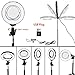 Dimmable Ring Light with Adjustable Height Light Stand，Selfie Stick and USB Plug,6