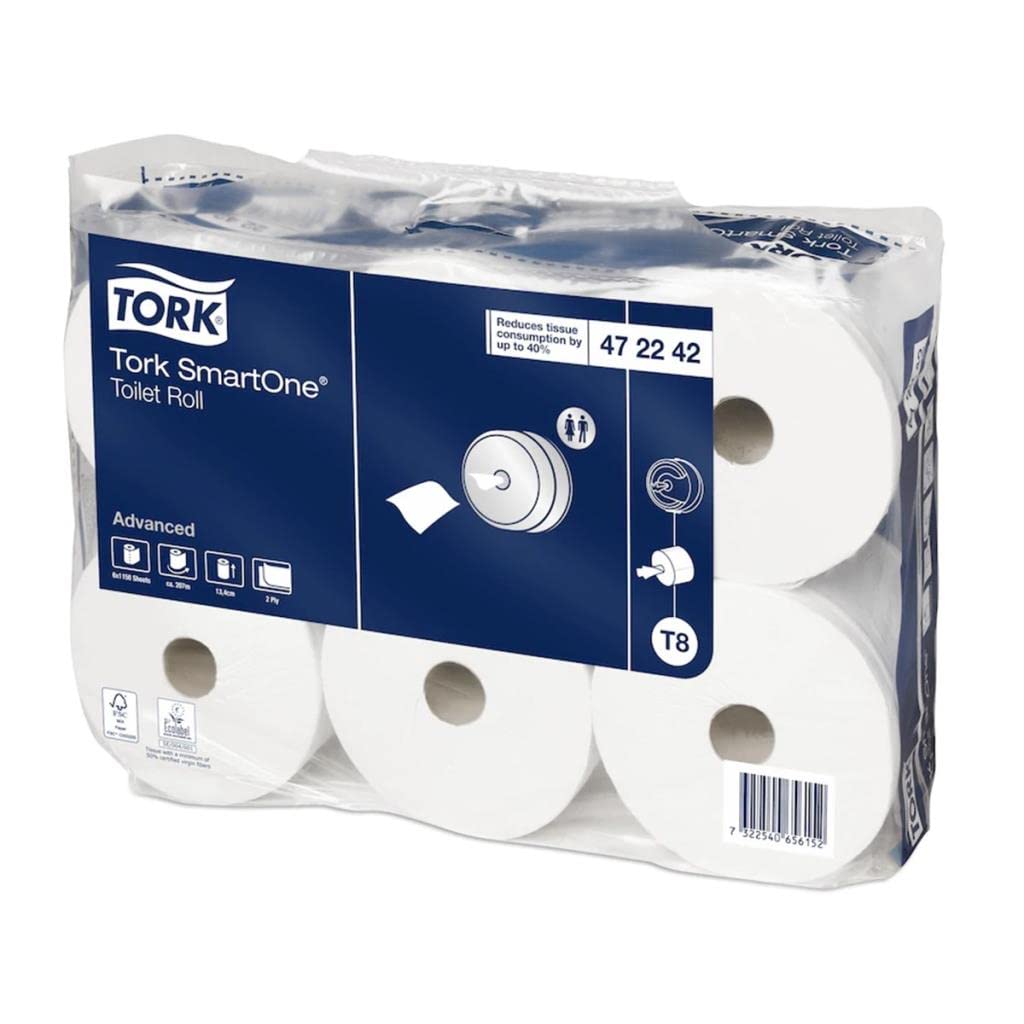 Tork SmartOne Toilet Roll White T8, Advanced, 2-Ply, 6 x 1150 Sheets, 472242