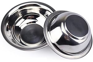 Stainless Steel Wide Bowls with Rim, 14cm Wide, 4cm Deep, 80g Each, 2 Pack