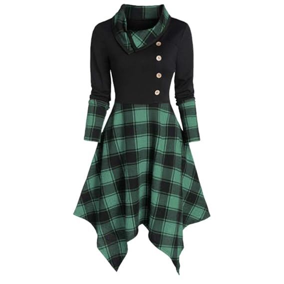 turtleneck tartan asymmetrical sweatshirt