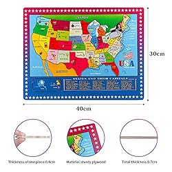 Garlictoys 46 Pieces USA Map-The Learn Puzzle