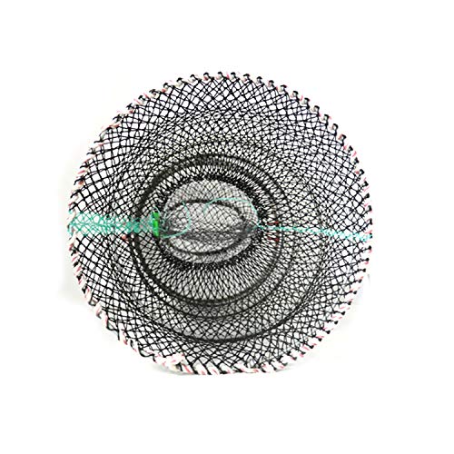 YaeGarden Collapsible Cast Net Fishing Nets Crab Trap Crawfish Lobster Shrimp Cast Net Portable Folded Fishing Accessories (12.99" x 23.6" (33cm x 60cm))