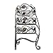 Panacea Products 3-Tiered Folding Scroll and Ivy Plant Stand Black with Brushed Bronze Leaves