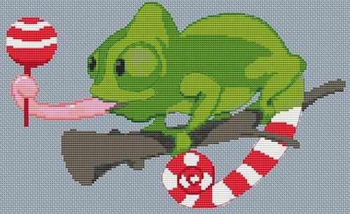 Chameleon Caricature Cross Stitch Kit