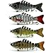 Apusale Fishing Bass Lure Multi Jointed Lifelike Trout Swimbait Hard Crankbait Treble Hooks(Style-4pcs)