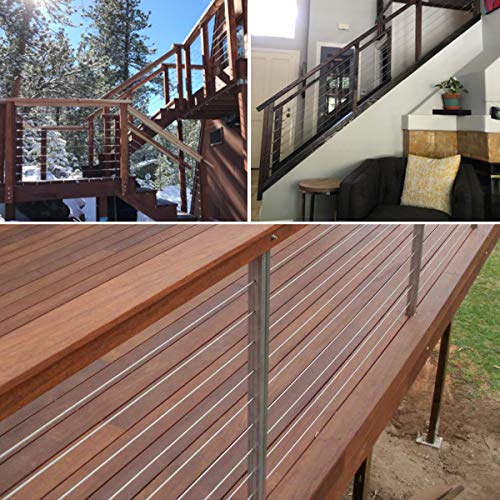 Muzata Galvanized Steel Wire Rope 1/8" Cable 165 Feet for Railing