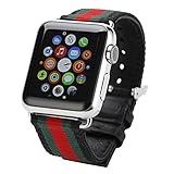 For Apple Watch Band , HP95(TM) Canvas Apple Watch Strap Replacement Sport Band with Buckle Connector for Apple Watch 38mm/ 42 all Model ( 42mm, Black)