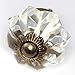 Fancy Clear Glass Cabinet Knobs, Dresser Drawer Handles & Pull Set/2pc ~ IK204 Clear Melon Shaped Hand Cut Glass Knobs for Armoire, Kitchen Cabinets, Cupboards, and Second Hand Furniture