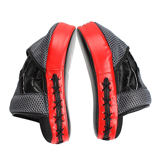 Xnature Essential Curved Boxing MMA Punching Mitts Boxing Pads Hook & Jab Pads MMA Target Focus Punching Mitts Thai Strike Kick Shield a Pair - Thumbnail 4