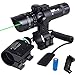 WNOSH Green Dot Sight with Pressure Switch 532nm Picatinny-Weaver Rail Scope Mount Universal Rifle Rechargeable CR123A Battery Charger
