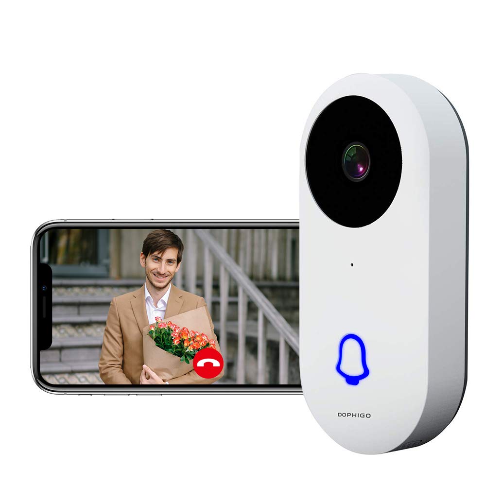 Wifi Video Doorbell,960p HD Smart Security Camera Wireless Door Viewer,Night Vision Real-Time 2-Way Talk & Video,Button Chime ,Rechargeable Battery