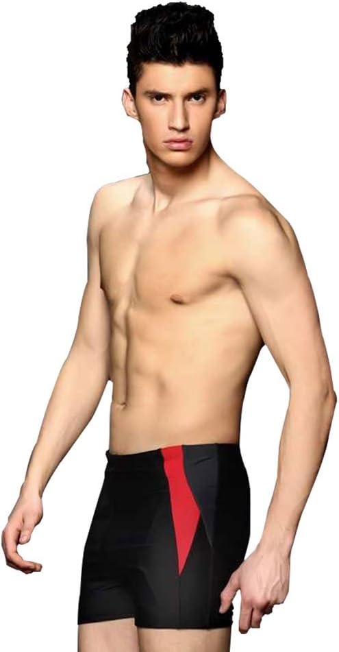 KIKIYA Men's Boom Splice Jammer Quick Dry Breathable Men Beach Shorts Plus Size Sexy Tight Style Swim Trunks for Men Racing Training Swimsuit