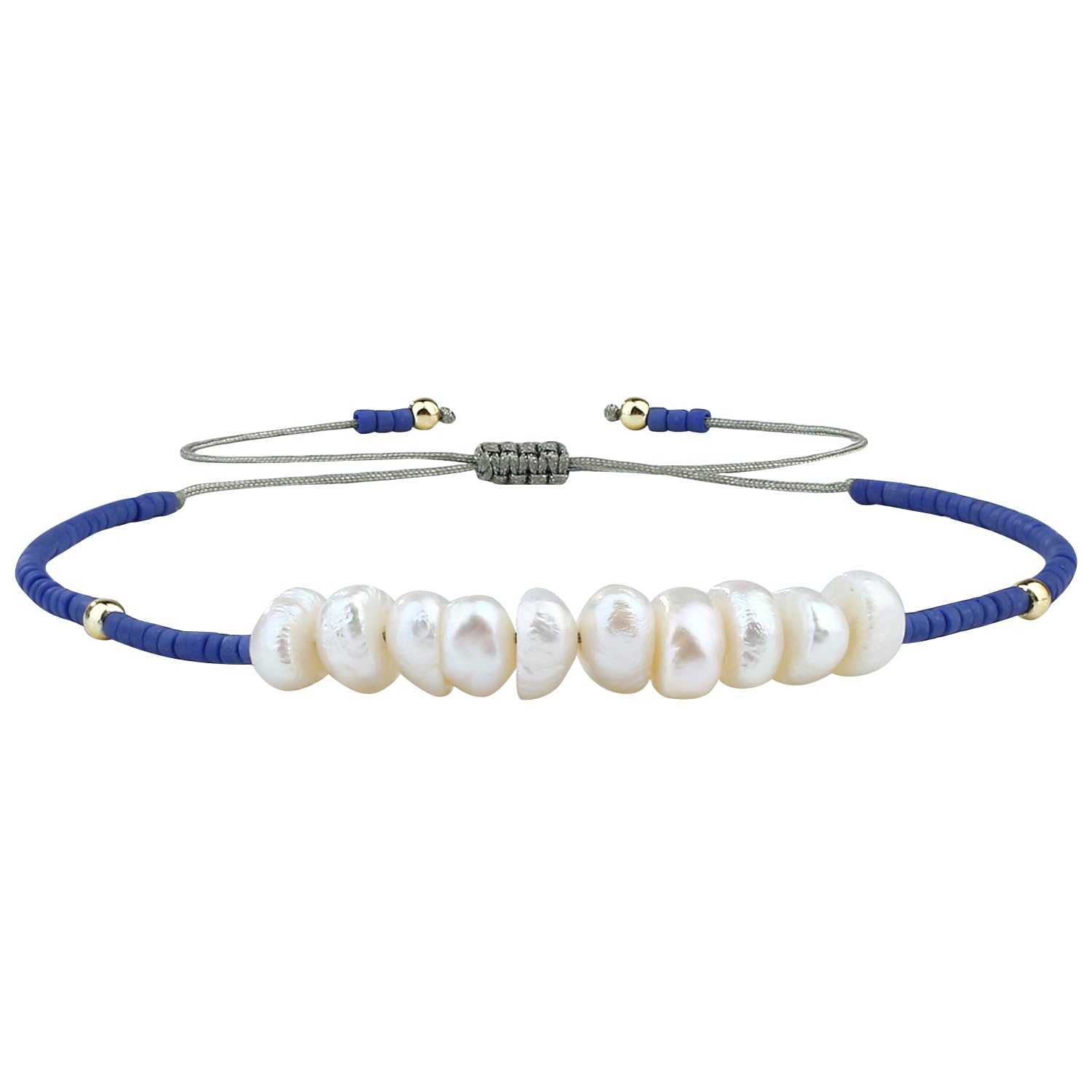 KELITCH Natural Shell Pearl Beaded Bracelets Women Friendship Bracelets Miyuki Beads Bracelets (Blue E)