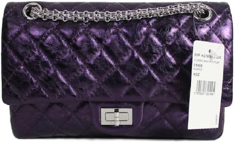 Amazon Chanel シャネル Metallic Purple メタリック パープル 2 55 Quilted Reissue Flap Shoulder Bag キルティッド リイシュー フラップ ショルダーバッグ 並行輸入品 Chanel ショルダーバッグ