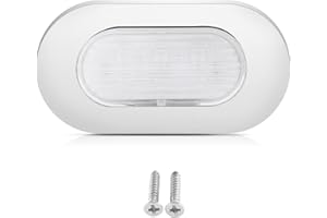 Marine Boat LED Deck Light, 12V White, Stainless Steel, Oblong Courtesy Stair Light for Yacht
