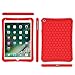 Fintie Case for iPad 6th Generation 2018 / iPad 5th Gen 2017/ iPad Air 2 / iPad Air - [Honey Comb Series] Lightweight Anti-Slip Kids Friendly Shockproof Silicone Cover, Red