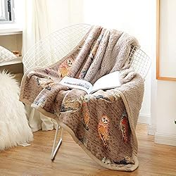 UKELER Flannel Sherpa Throws 60'' x 50'' - Cute