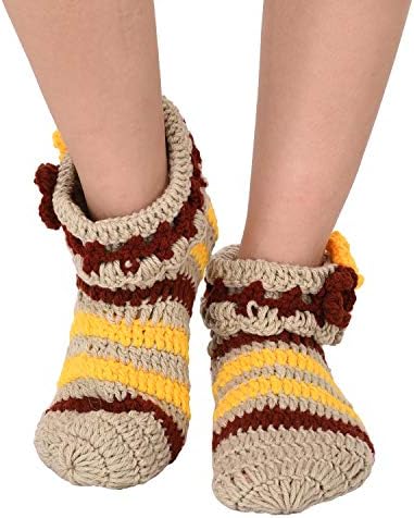 VR DesignersStylish Boot Style handknitted Beige Footie Socks/Home Socks/Winter Socks for Women