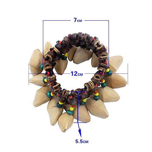 Nrpfell Handmade Nuts Shell Bracelet Handbell for Djembe African Drum Conga Percussion Accessories