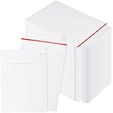SINJEUN 200 Pack Rigid Mailers, 250 gsm Self Seal White Cardboard Envelopes, Stay Flat Envelopes for Files, Photos, Pictures, Papers
