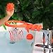 Bath Toy Basketball Hoop & Balls Playset(2 in 1 Design), with 4 balls and Mesh Bag, Bathroom Slam Dunk&Bathtub Shooting Game Gadget, for Kid Boy Girl Child Gift, With Strong Suction Cup and Magic Rop