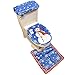 D-FantiX Snowman Toilet Seat Cover and Rug Set Blue Christmas Decorations Home Bathroom Decor Set of 3