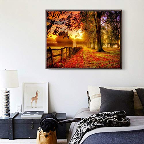Usstore  5D Diamond Painting Full Drill,Handwork Perspective DIY Diamond Painting Cross Stitch Pictures Arts Craft Scenery for Home Decor Bedroom Living Decor Gift (E) - Thumbnail 2