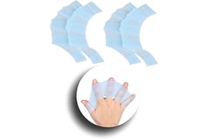 UNIQOCK 2 Pair Silicone Swimming Gloves Swim Flippers Gear Fins Hand Webbed Palm Finger Frog Type Webbed Aquatic Training Water Resistance Fitness