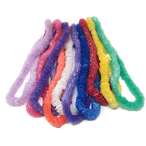 200 Piece Plastic Flower Leis Bulk Assortment - Tropical Leis Luau Party Supplies - Thumbnail 3