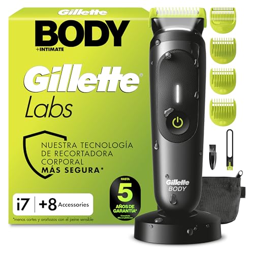 Labs i7 Body + Intimate Afeitadora Corporal, 8 Accesorios, Negro