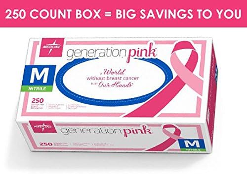 Medline Generation Pink Nitrile Exam Gloves - 250 Per Box