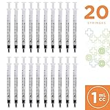 1ml Syringe Only with Luer Slip Tip - 20 Sterile Syringes by Care Touch (No needle)