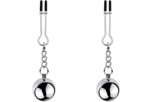 Nipple Clamps with Weights for Women, Stainless Steel Adjustable Nipple Clamp,Non-Piercing Nipple Rings Decorative Clip,Adjus