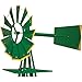 LEGENDARY-YES 8 Feet Ornamental Garden Windmill, Green and Yellow