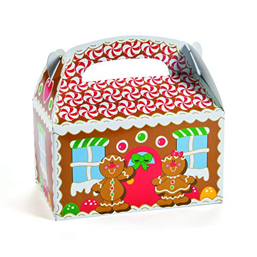 Gingerbread Shipping Box Fun Express Gingerbread House Cardboard Christmas Treat Boxes - 12 ...