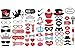KissDate 2 Packs Valentine's Day Photo Booth Props, One 27 Pcs Glitter Props and 32 Pcs Weeding Props, Tiara Angel Hearts Mustaches Perfect for Party Decorations Birthday Graduation