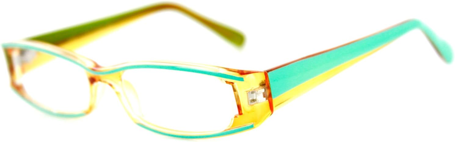 Dynamo Fashion Reading Glasses with Unique Colorful Frames for Youthful, Stylish Men and Women (Orange/Turquoise +2.00)
