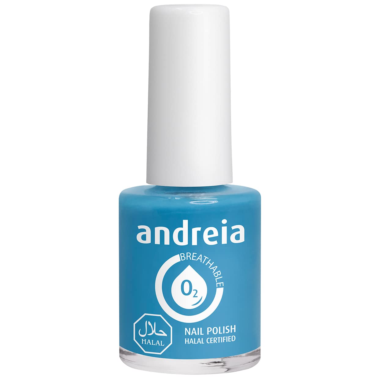 Andreia Halal Breathable Nail Polish - Water Permeable Glossy Halal Nail Polish Vegan and Cruelty-Free - Colour B9 Blue - Shades of Green 10.5 ml
