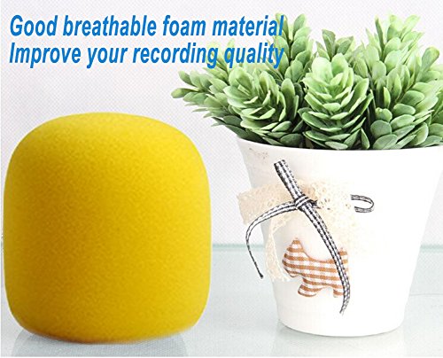 Microphone Foam Windscreen Cover for Blue Yeti, 3 Pack - Yellow