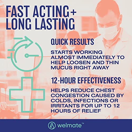 WELMATE Mucus Relief Guaifenesin 600mg 12 Hr Support Temporary