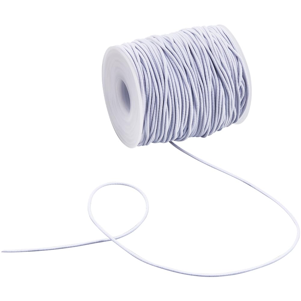 SUNNYCLUE 1 Roll 109 Yards/100M Jewellery Cording Elastic String Bulk 1.5mm White Polyester Wax Braided Beading Sewing Threads Cord with Spool for Jewellery Making Bracelets Necklaces Crafts Supplies