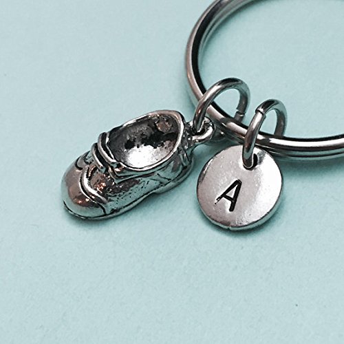 Baby shoe keychain, baby shoe charm, baby keychain