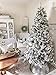 KING OF CHRISTMAS 7 Foot Snow Flocked Artificial Christmas Tree Unlit, Prince Flock Holiday Xmas Tree with Hinged Sections & Metal Stand for Home, Office, Indoor & Outdoor Decoration