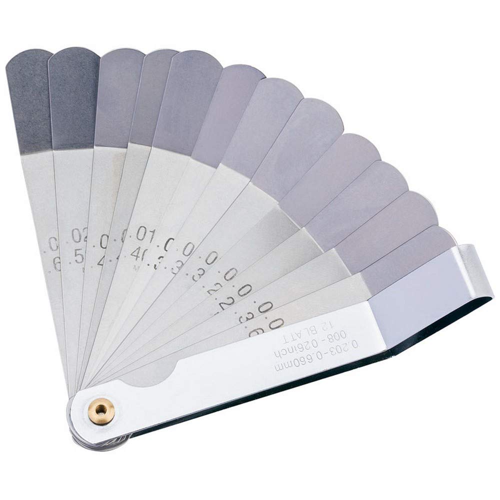 Draper 51729 Metric and Imperial Angled Tappet Gauge, 12 Blade,Blue,16.1 x 7.1 x 1.8 centimetres