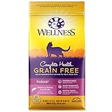 Wellness Complete Health Natural Grain Free Dry Cat Food,  Indoor Health Salmon & Herring Meal Recipe, 5.5-Pound Bag